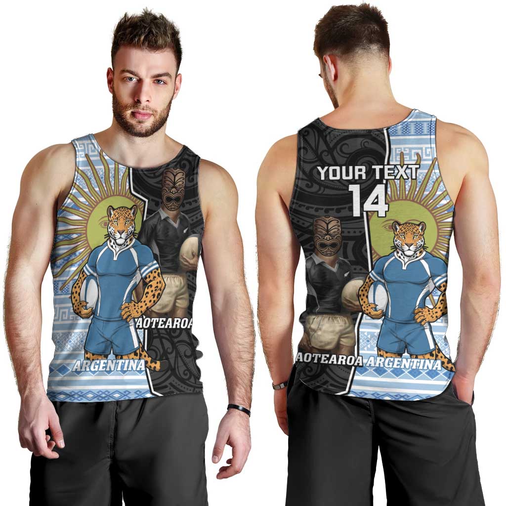 New Zealand Argentina Rugby Custom Men Tank Top 2025 Los Pumas All Black Together - Aussie Hoodie