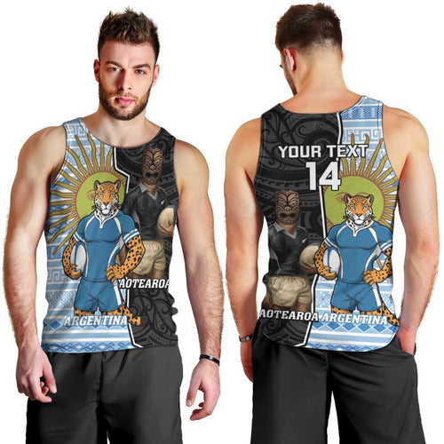 New Zealand Argentina Rugby Custom Men Tank Top 2025 Los Pumas All Black Together - Aussie Hoodie