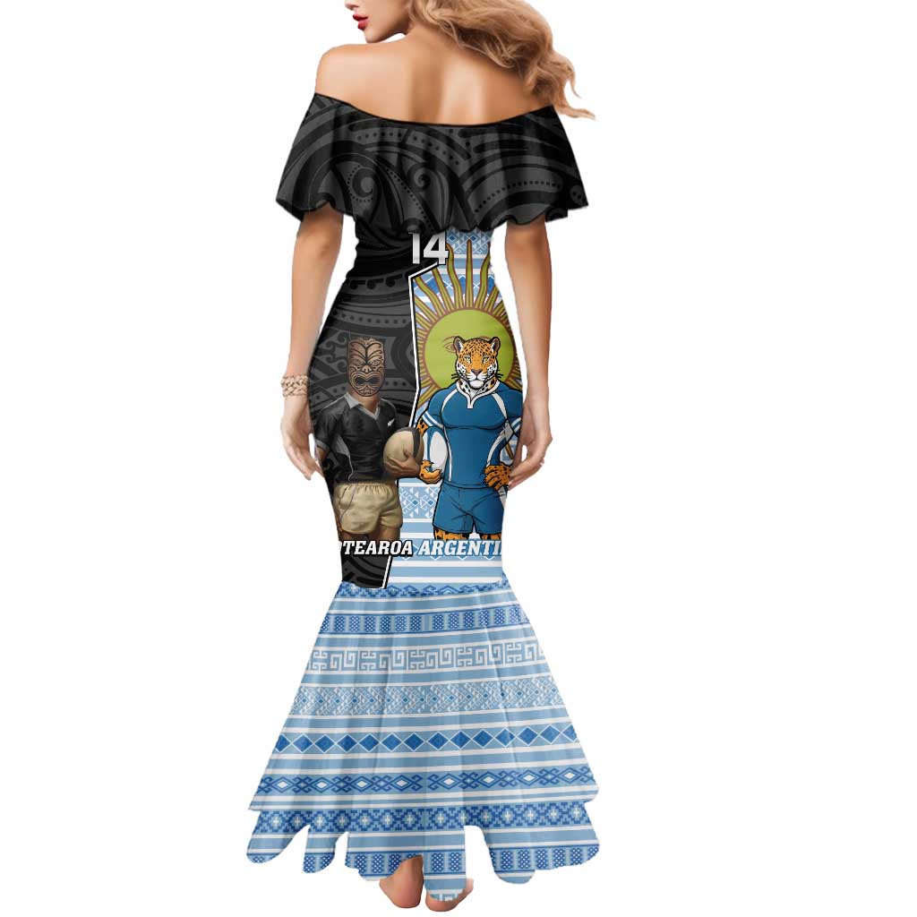 New Zealand Argentina Rugby Custom Mermaid Dress 2025 Los Pumas All Black Together - Aussie Hoodie