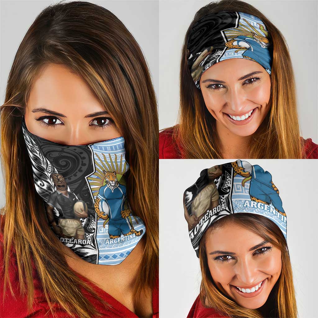 New Zealand Argentina Rugby Neck Gaiter 2025 Los Pumas All Black Together - Aussie Hoodie