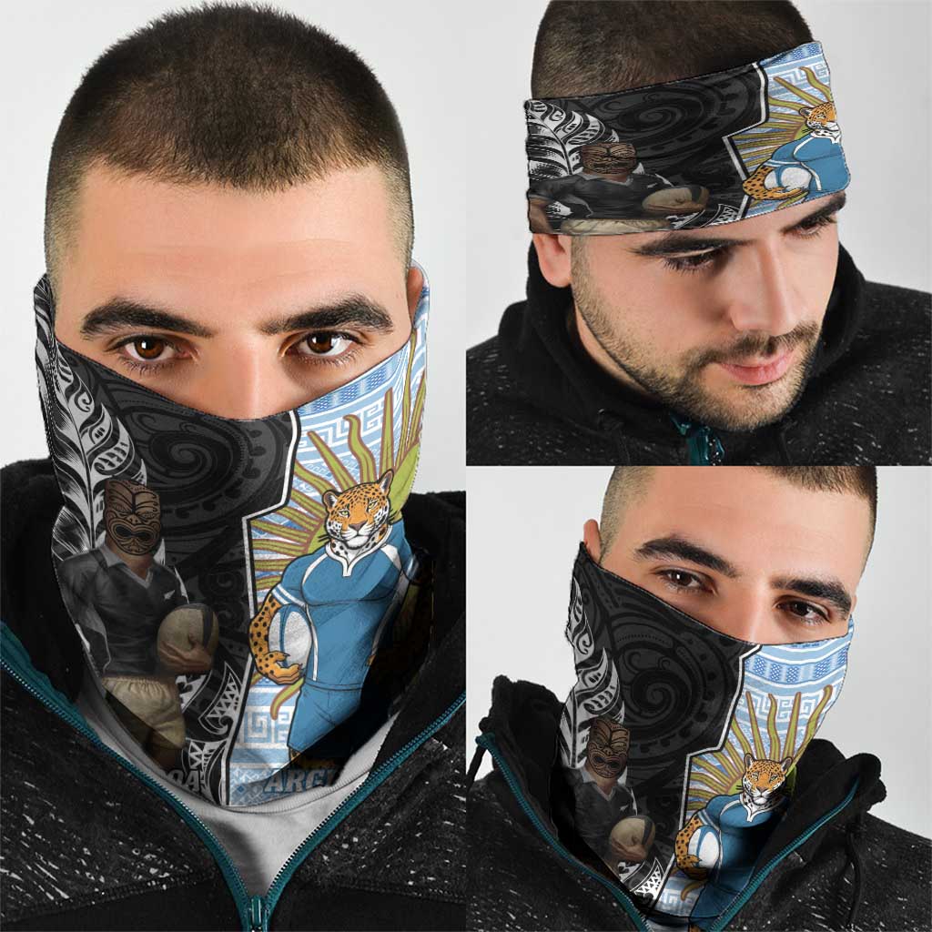 New Zealand Argentina Rugby Neck Gaiter 2025 Los Pumas All Black Together - Aussie Hoodie