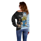 New Zealand Argentina Rugby Custom Off Shoulder Sweater 2025 Los Pumas All Black Together - Aussie Hoodie