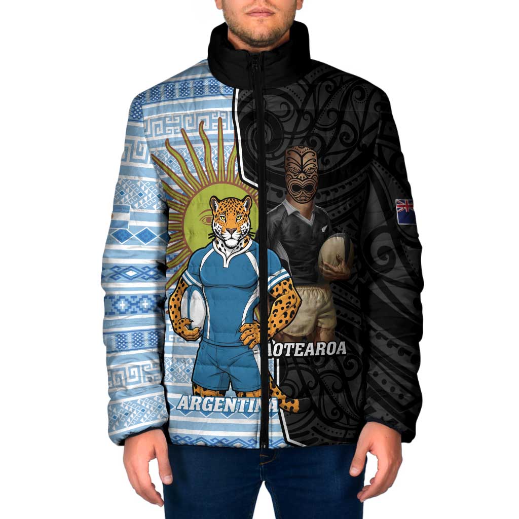 New Zealand Argentina Rugby Custom Padded Jacket 2025 Los Pumas All Black Together - Aussie Hoodie