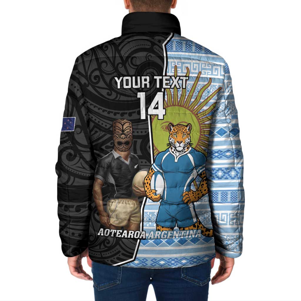 New Zealand Argentina Rugby Custom Padded Jacket 2025 Los Pumas All Black Together - Aussie Hoodie