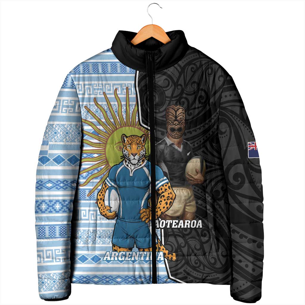 New Zealand Argentina Rugby Custom Padded Jacket 2025 Los Pumas All Black Together - Aussie Hoodie