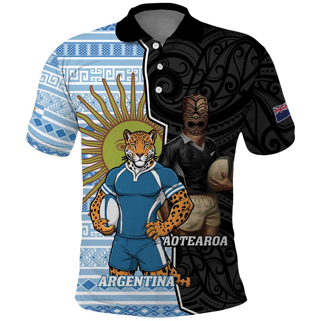New Zealand Argentina Rugby Custom Polo Shirt 2025 Los Pumas All Black Together - Aussie Hoodie