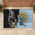 New Zealand Argentina Rugby Rubber Doormat 2025 Los Pumas All Black Together - Aussie Hoodie