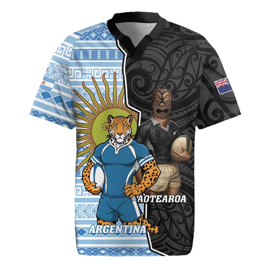 New Zealand Argentina Rugby Custom Rugby Jersey 2025 Los Pumas All Black Together - Aussie Hoodie