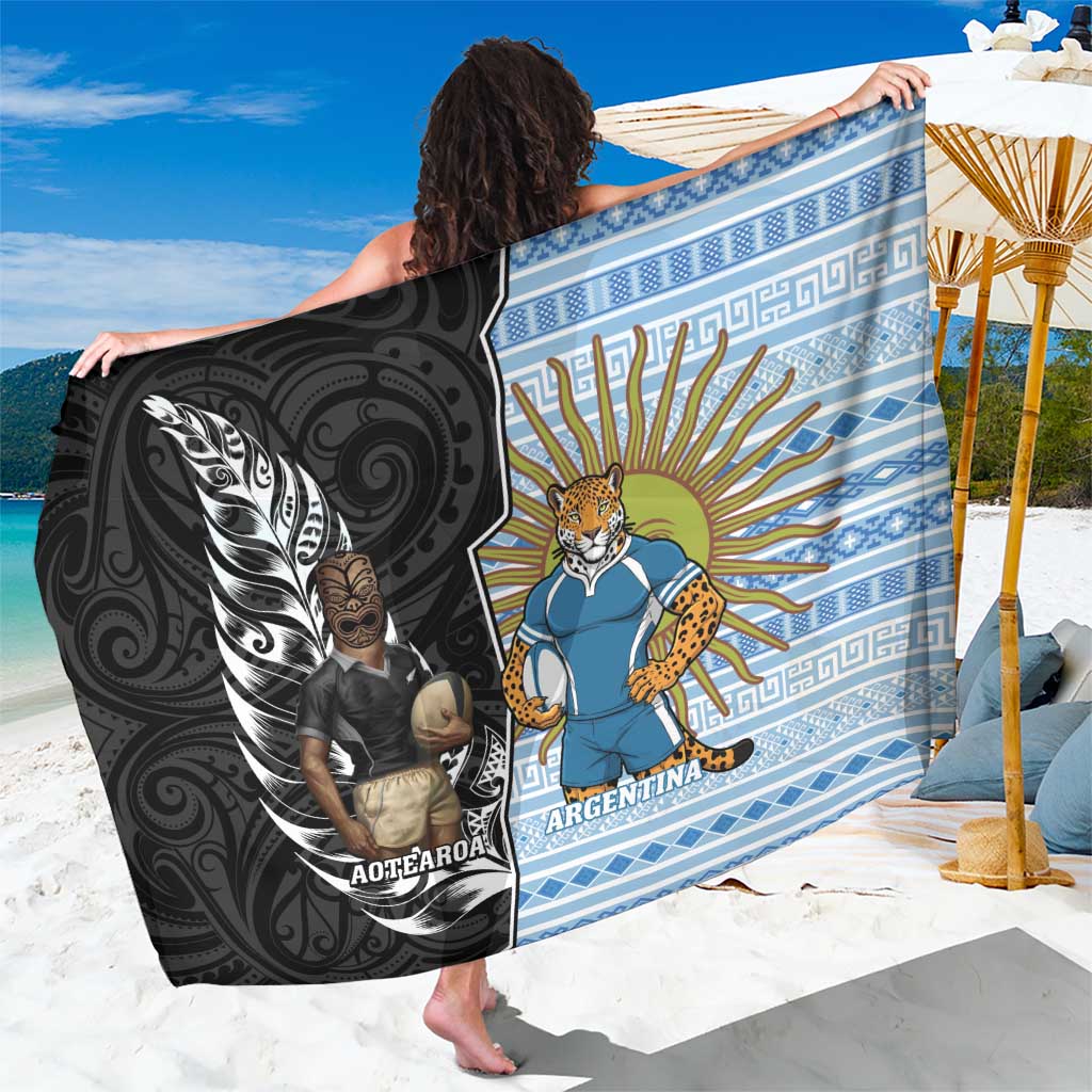 New Zealand Argentina Rugby Sarong 2025 Los Pumas All Black Together - Aussie Hoodie