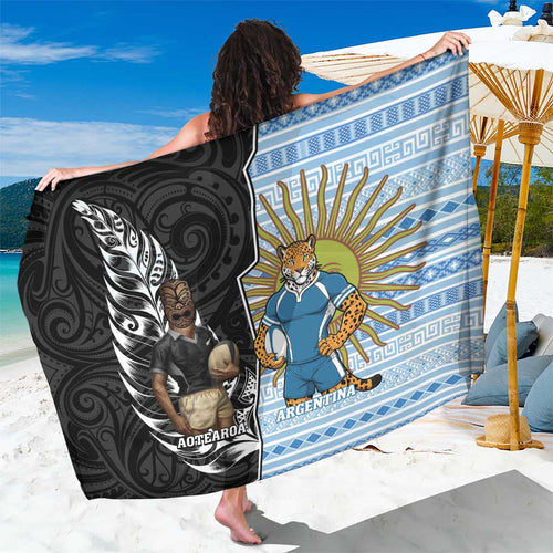 New Zealand Argentina Rugby Sarong 2025 Los Pumas All Black Together - Aussie Hoodie