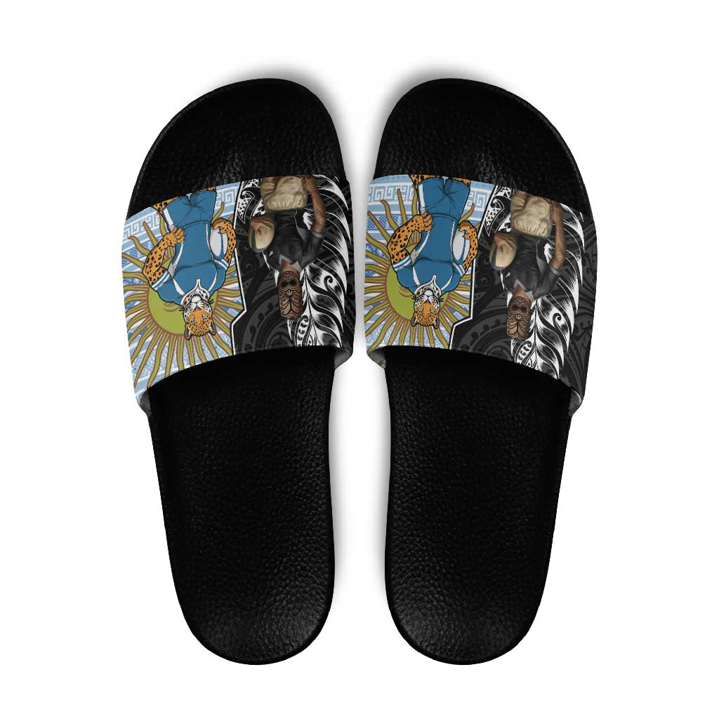 New Zealand Argentina Rugby Slide Sandals 2025 Los Pumas All Black Together - Aussie Hoodie