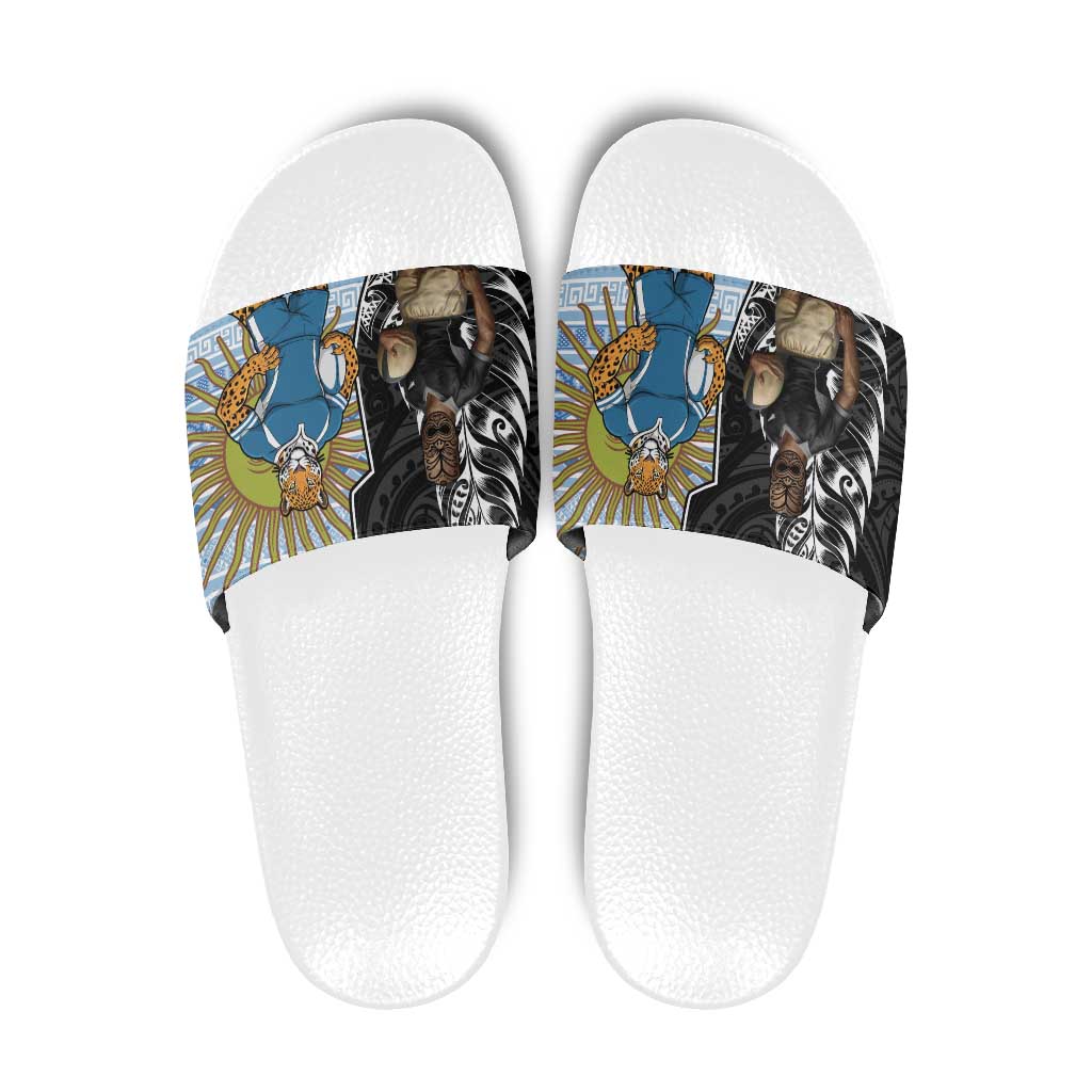 New Zealand Argentina Rugby Slide Sandals 2025 Los Pumas All Black Together - Aussie Hoodie