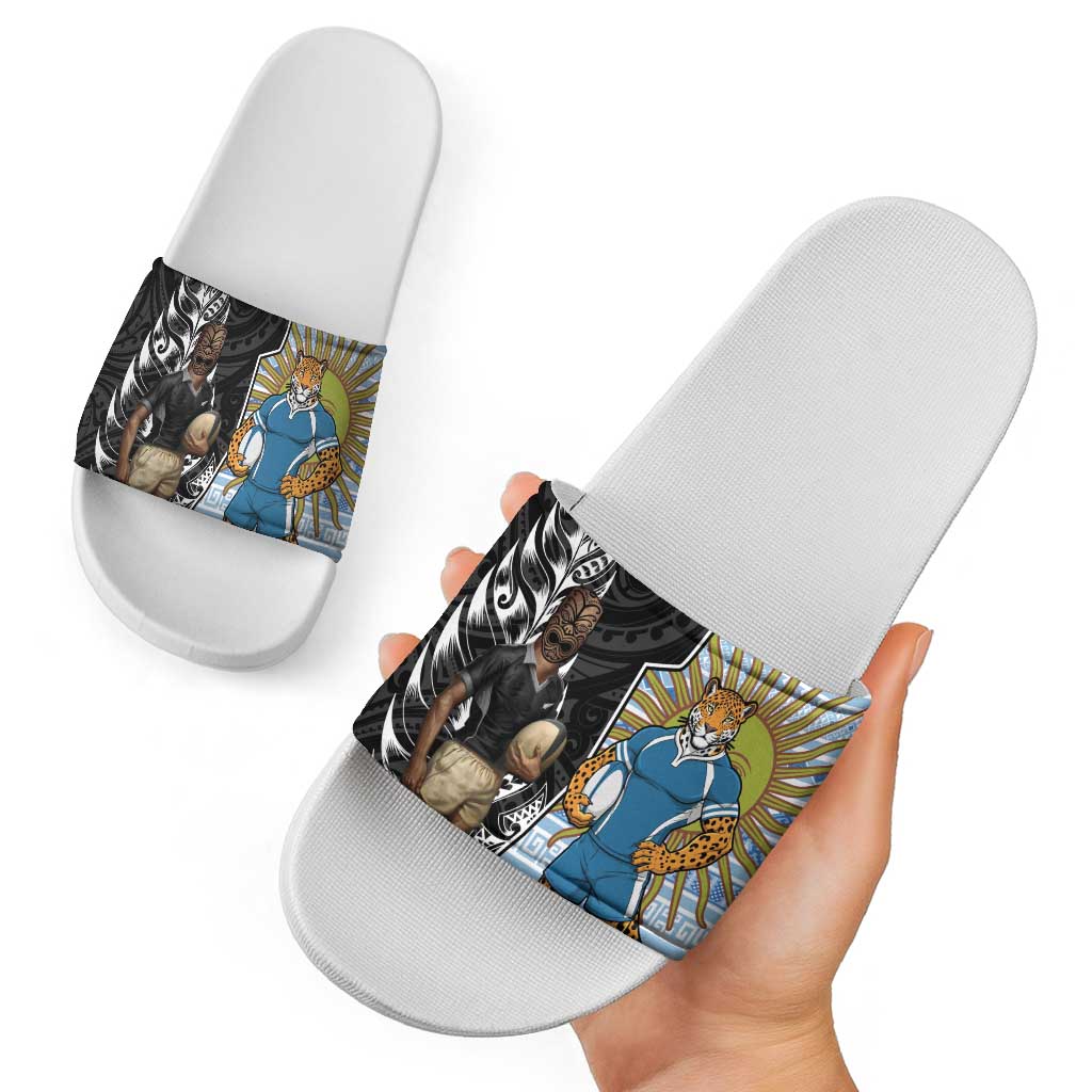 New Zealand Argentina Rugby Slide Sandals 2025 Los Pumas All Black Together - Aussie Hoodie