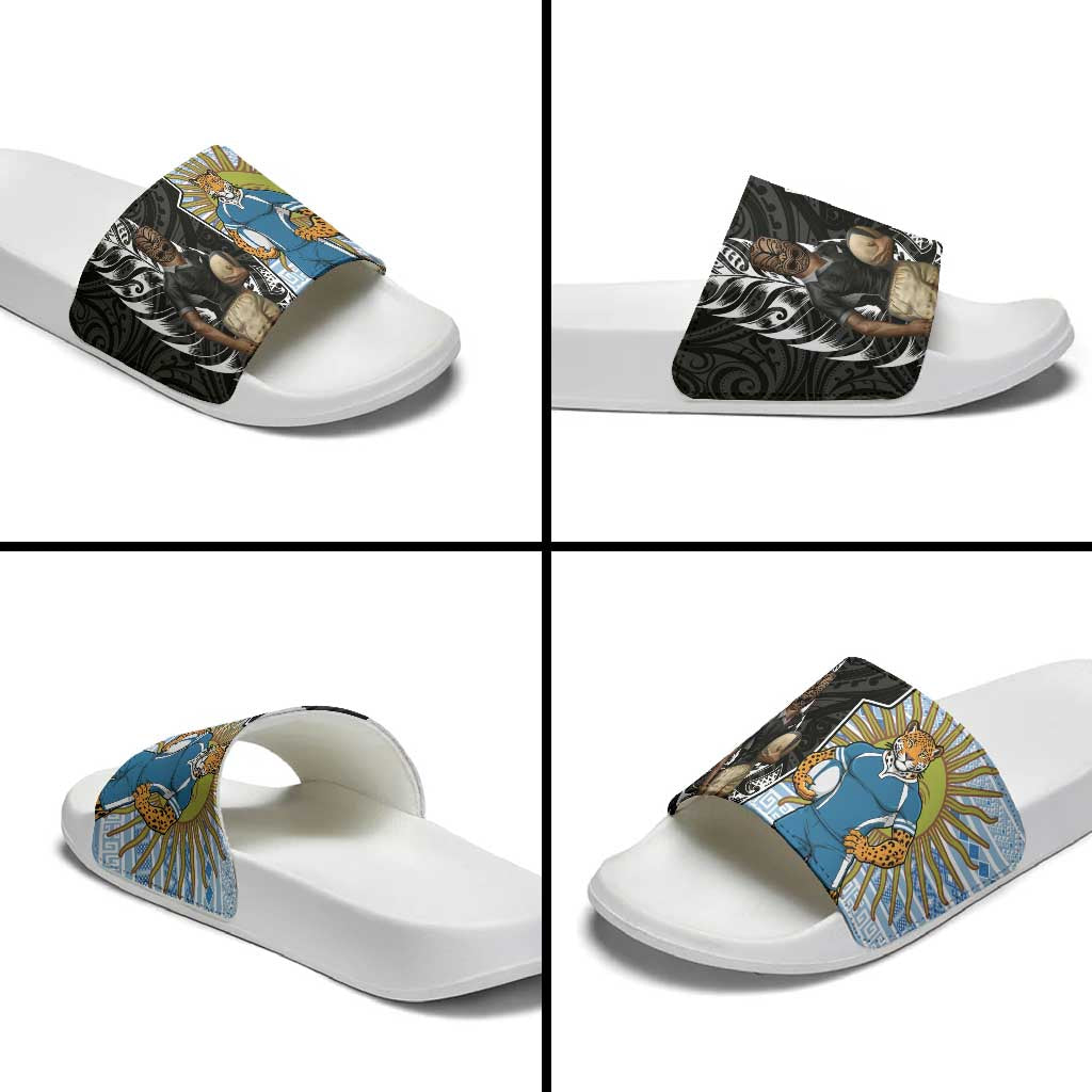 New Zealand Argentina Rugby Slide Sandals 2025 Los Pumas All Black Together - Aussie Hoodie