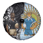 New Zealand Argentina Rugby Spare Tire Cover 2025 Los Pumas All Black Together - Aussie Hoodie