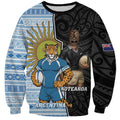 New Zealand Argentina Rugby Custom Sweatshirt 2025 Los Pumas All Black Together - Aussie Hoodie