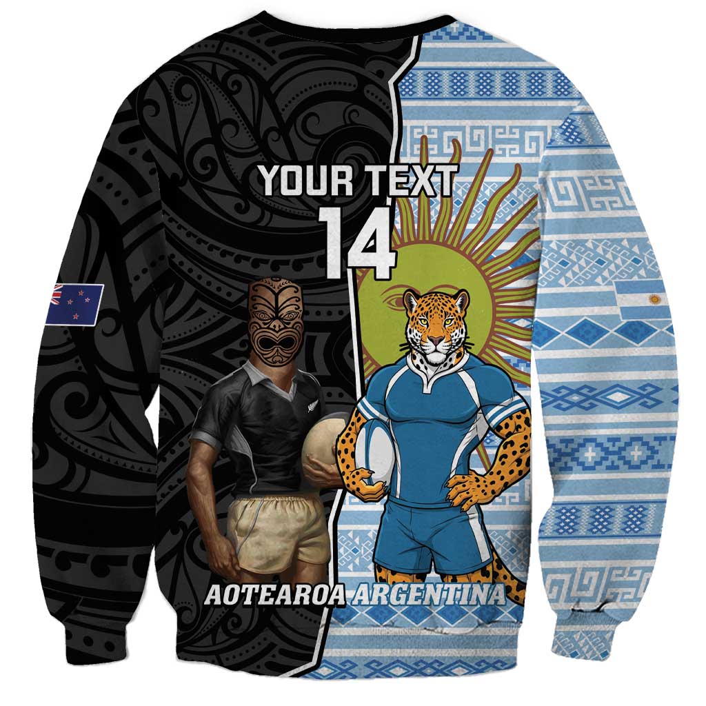 New Zealand Argentina Rugby Custom Sweatshirt 2025 Los Pumas All Black Together - Aussie Hoodie