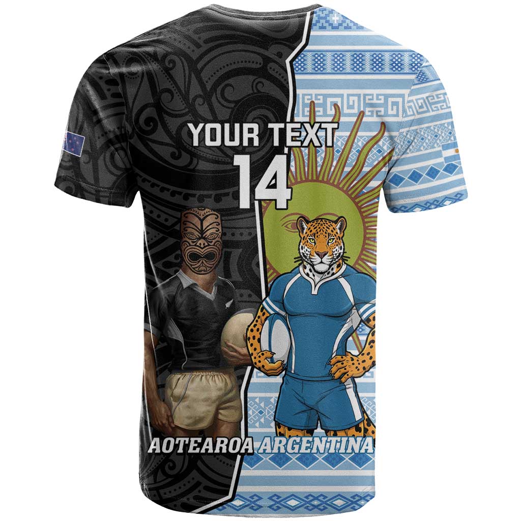 New Zealand Argentina Rugby Custom T Shirt 2025 Los Pumas All Black Together - Aussie Hoodie