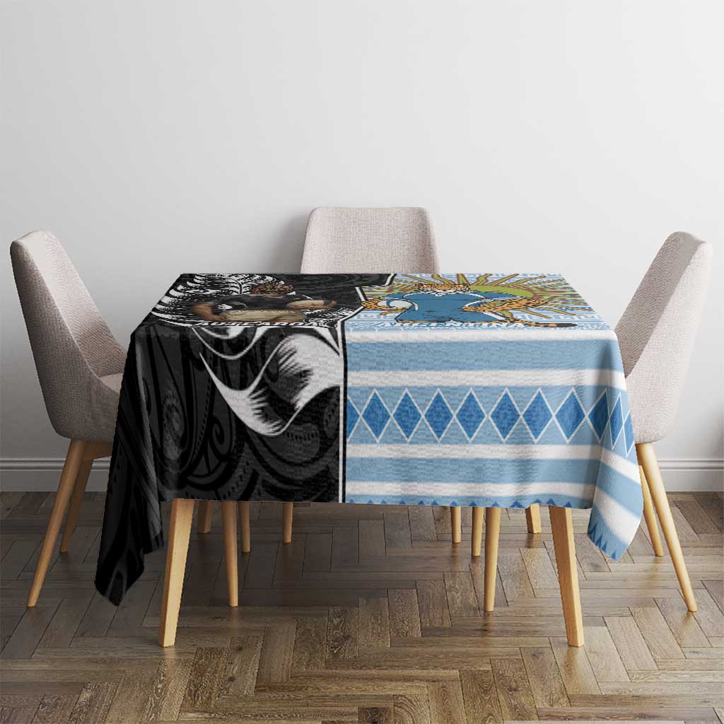 New Zealand Argentina Rugby Tablecloth 2025 Los Pumas All Black Together - Aussie Hoodie