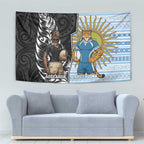New Zealand Argentina Rugby Tapestry 2025 Los Pumas All Black Together - Aussie Hoodie