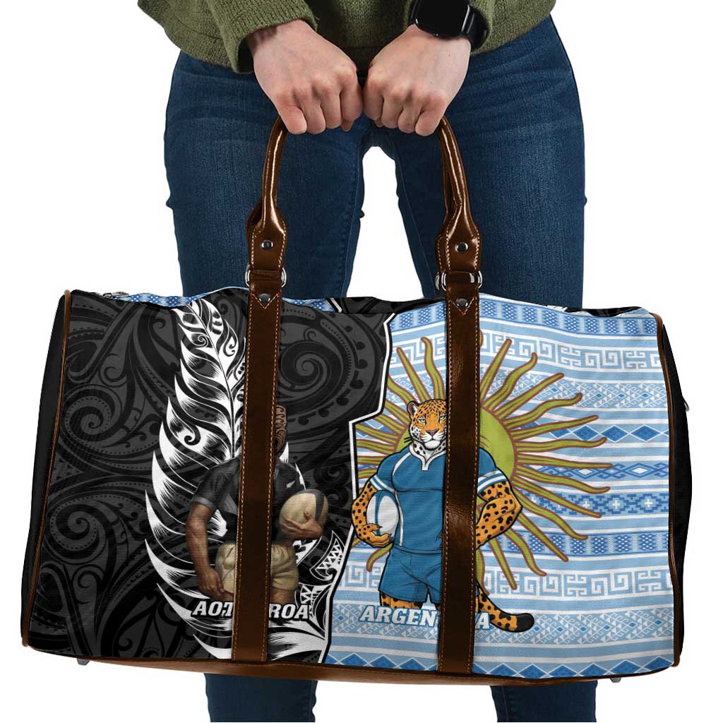 New Zealand Argentina Rugby Travel Bag 2025 Los Pumas All Black Together - Aussie Hoodie