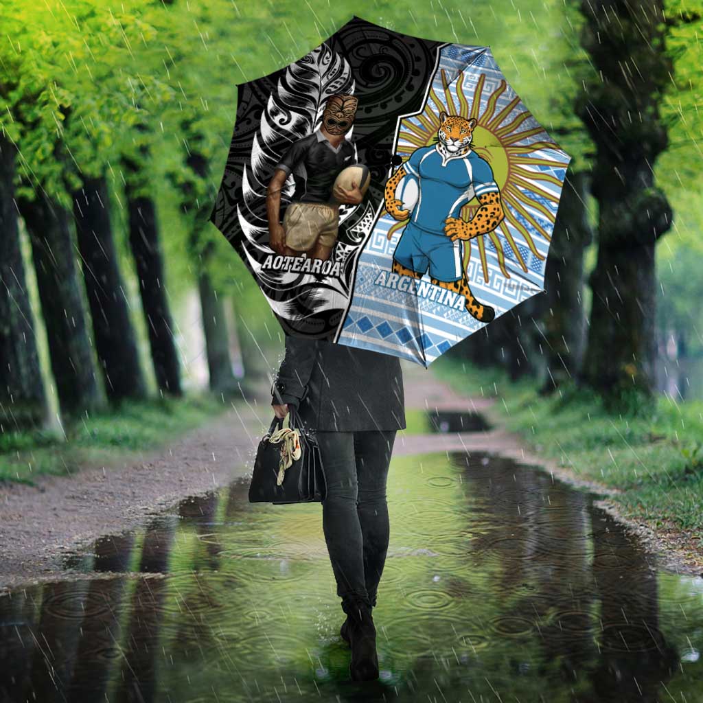 New Zealand Argentina Rugby Umbrella 2025 Los Pumas All Black Together - Aussie Hoodie