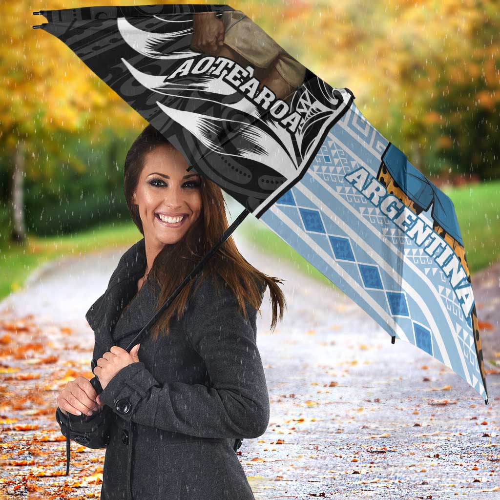 New Zealand Argentina Rugby Umbrella 2025 Los Pumas All Black Together - Aussie Hoodie