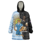 New Zealand Argentina Rugby Custom Wearable Blanket Hoodie 2025 Los Pumas All Black Together - Aussie Hoodie
