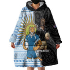 New Zealand Argentina Rugby Custom Wearable Blanket Hoodie 2025 Los Pumas All Black Together - Aussie Hoodie