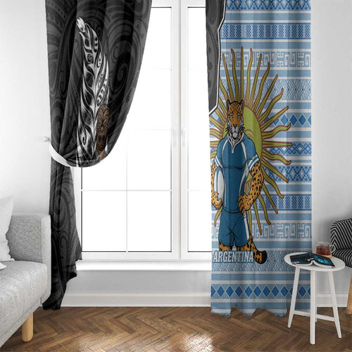 New Zealand Argentina Rugby Window Curtain 2025 Los Pumas All Black Together - Aussie Hoodie