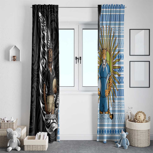 New Zealand Argentina Rugby Window Curtain 2025 Los Pumas All Black Together - Aussie Hoodie