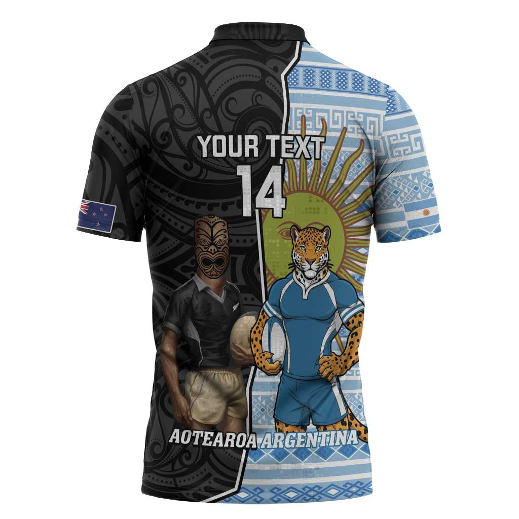 New Zealand Argentina Rugby Custom Zipper Polo Shirt 2025 Los Pumas All Black Together - Aussie Hoodie