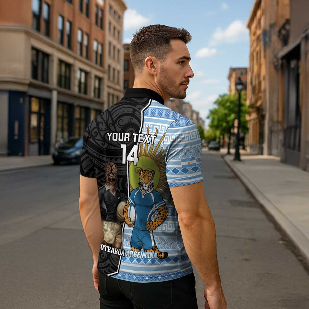 New Zealand Argentina Rugby Custom Zipper Polo Shirt 2025 Los Pumas All Black Together - Aussie Hoodie