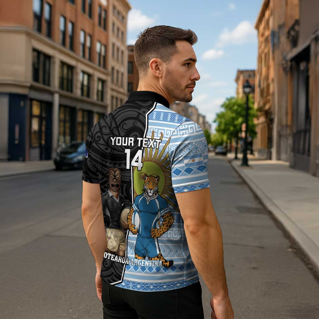New Zealand Argentina Rugby Custom Zipper Polo Shirt 2025 Los Pumas All Black Together - Aussie Hoodie