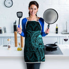 New Zealand Skull Darts Apron Aotearoa Maori Chest Tattoo Stylized Teal - Aussie Hoodie