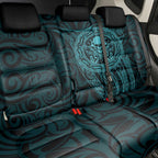 New Zealand Skull Darts Back Car Seat Cover Aotearoa Maori Chest Tattoo Stylized Teal - Aussie Hoodie
