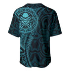New Zealand Skull Darts Baseball Jersey Aotearoa Maori Chest Tattoo Stylized Teal - Aussie Hoodie