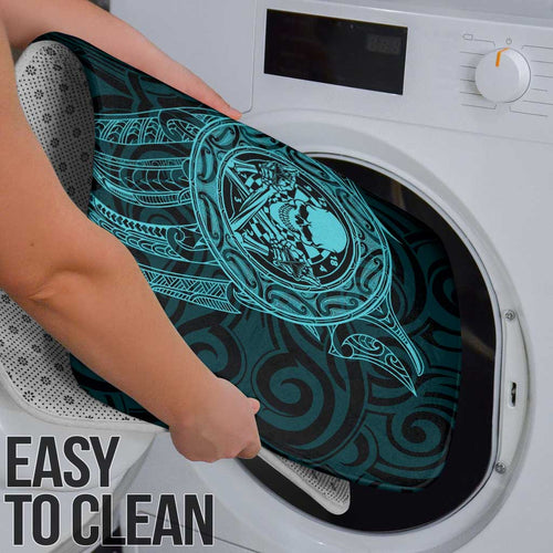 New Zealand Skull Darts Bathroom Set Aotearoa Maori Chest Tattoo Stylized Teal - Aussie Hoodie