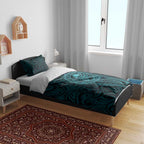 New Zealand Skull Darts Bedding Set Aotearoa Maori Chest Tattoo Stylized Teal - Aussie Hoodie