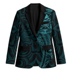 New Zealand Skull Darts Blazer Aotearoa Maori Chest Tattoo Stylized Teal - Aussie Hoodie