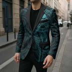 New Zealand Skull Darts Blazer Aotearoa Maori Chest Tattoo Stylized Teal - Aussie Hoodie