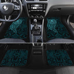 New Zealand Skull Darts Car Mats Aotearoa Maori Chest Tattoo Stylized Teal - Aussie Hoodie