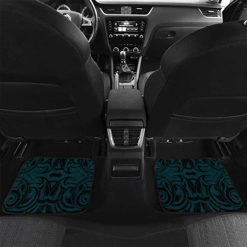 New Zealand Skull Darts Car Mats Aotearoa Maori Chest Tattoo Stylized Teal - Aussie Hoodie