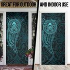New Zealand Skull Darts Door Cover Aotearoa Maori Chest Tattoo Stylized Teal - Aussie Hoodie
