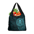 New Zealand Skull Darts Grocery Bag Aotearoa Maori Chest Tattoo Stylized Teal - Aussie Hoodie