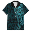 New Zealand Skull Darts Hawaiian Shirt Aotearoa Maori Chest Tattoo Stylized Teal - Aussie Hoodie