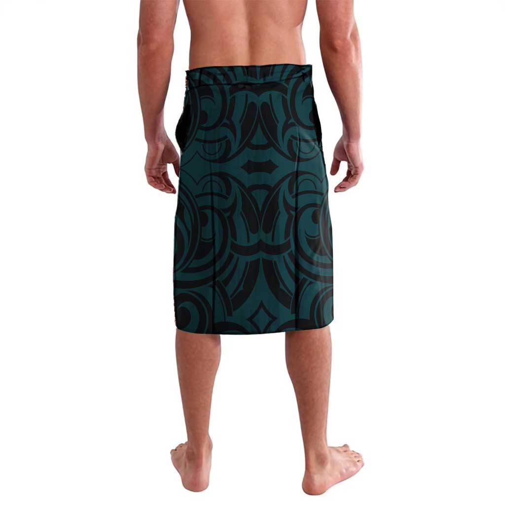 New Zealand Skull Darts Lavalava Aotearoa Maori Chest Tattoo Stylized Teal - Aussie Hoodie