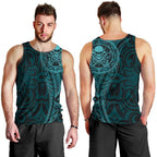New Zealand Skull Darts Men Tank Top Aotearoa Maori Chest Tattoo Stylized Teal - Aussie Hoodie