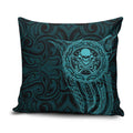New Zealand Skull Darts Pillow Cover Aotearoa Maori Chest Tattoo Stylized Teal - Aussie Hoodie