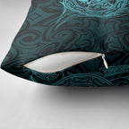 New Zealand Skull Darts Pillow Cover Aotearoa Maori Chest Tattoo Stylized Teal - Aussie Hoodie